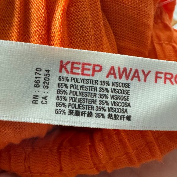 Free People Movement Pant Women S Orange Crinkle Pullon Flair Boho Athleisure - Picture 4 of 10